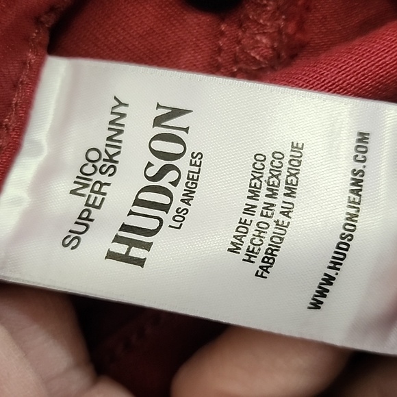 (0334) Hudson Jeans Women's Super Skinny Red - Picture 9 of 10